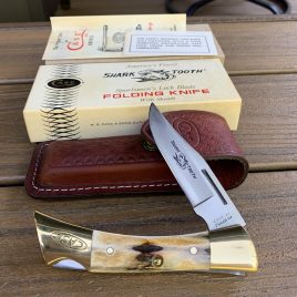Case Stag Shark Tooth 1 dot (1979) lockback knife w/ sheath & box