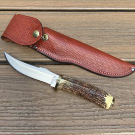 Case XX 9 dot (1981) 5400 Stag Cheyenne Hunting Knife & Sheath
