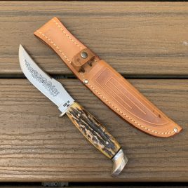 Case Stag Blue Scroll (1977) 523-5 SSP Hunting Knife & Sheath