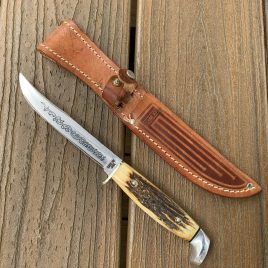 Case Stag Blue Scroll (1977) 516-5 SSP hunting knife & sheath