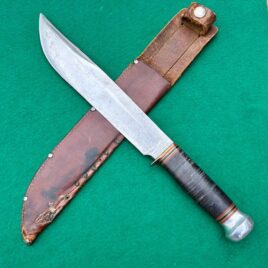 c. 1918 – 45 Marbles Trailmaker Knife 10″ Blade w/ Sheath