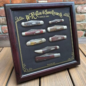 WR Case & Sons Knife Cherry Wood Display Cabinet w/ Key