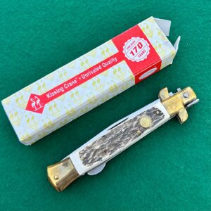 Kissing Crane KC 48 Stag Handle Folding Stiletto Knife Solingen