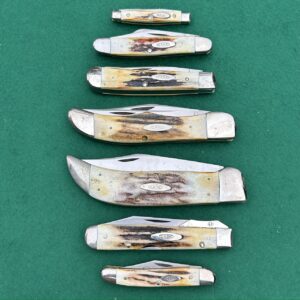 Case XX Stainless USA 4 Dot (1976) Stag Razor Edge 7 Knife Set